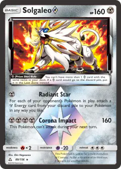 Solgaleo ◇ 89/156 Rare Prism Star card from Ultra Prism