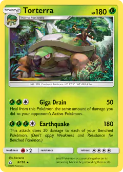 Torterra 9/156 Rare Holo card from Ultra Prism