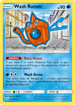 Wash Rotom 40/156 Rare card from Ultra Prism