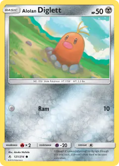 Alolan Diglett 121/214 Common card from Unbroken Bonds