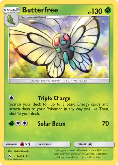 Butterfree 4/214 Rare card from Unbroken Bonds