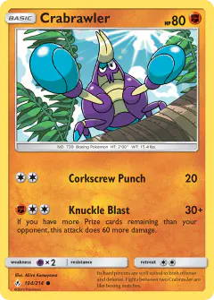 Crabrawler 104/214 Common card from Unbroken Bonds