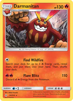Darmanitan 24/214 Rare card from Unbroken Bonds