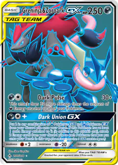 Greninja & Zoroark-GX 200/214 Rare Ultra card from Unbroken Bonds