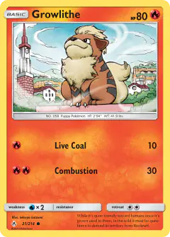 Growlithe 21/214 Common card from Unbroken Bonds