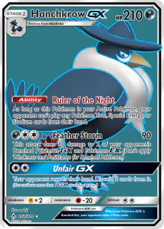 Honchkrow-GX 202/214 Rare Ultra card from Unbroken Bonds