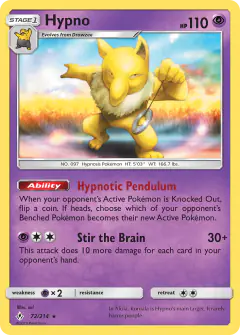 Hypno 72/214 Rare card from Unbroken Bonds