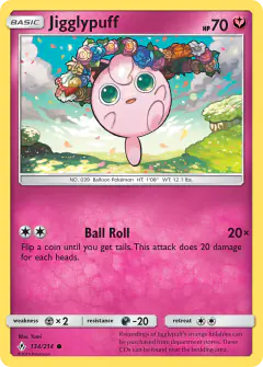 Jigglypuff 134/214 Common card from Unbroken Bonds