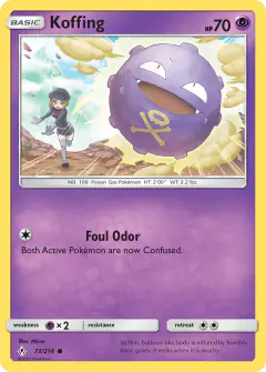 Koffing 73/214 Common card from Unbroken Bonds