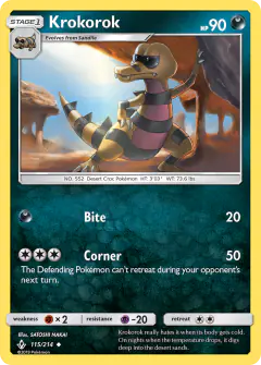 Krokorok 115/214 Uncommon card from Unbroken Bonds