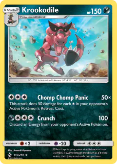 Krookodile 116/214 Rare card from Unbroken Bonds