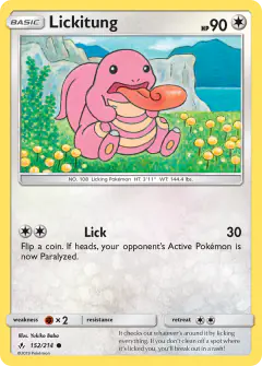 Lickitung 152/214 Common card from Unbroken Bonds