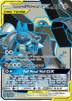 Lucario & Melmetal-GX 203/214 Rare Ultra card from Unbroken Bonds