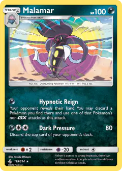 Malamar 119/214 Rare Holo card from Unbroken Bonds