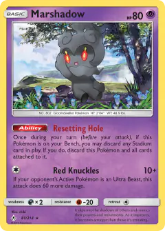 Marshadow 81/214 Rare Holo card from Unbroken Bonds