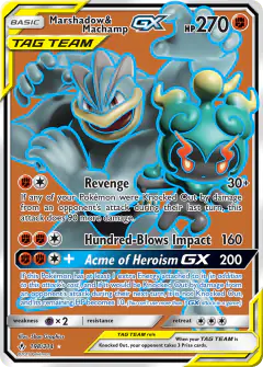 Marshadow & Machamp-GX 198/214 Rare Ultra card from Unbroken Bonds