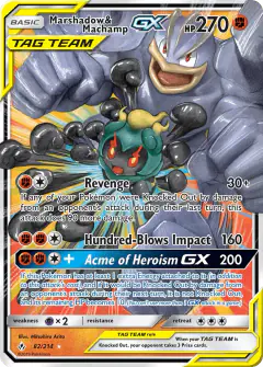 Marshadow & Machamp-GX 82/214 Rare Holo GX card from Unbroken Bonds