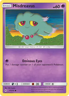 Misdreavus 77/214 Common card from Unbroken Bonds