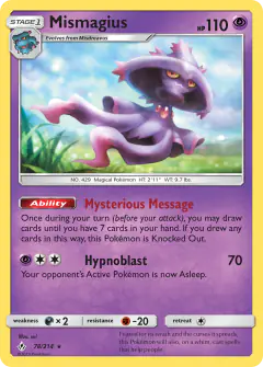Mismagius 78/214 Rare card from Unbroken Bonds
