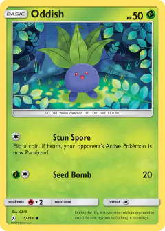 Oddish 5/214 Common card from Unbroken Bonds
