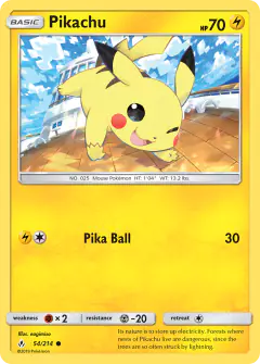 Pikachu 54/214 Common card from Unbroken Bonds