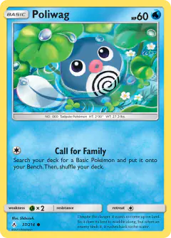 Poliwag 37/214 Common card from Unbroken Bonds