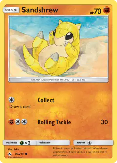 Sandshrew 83/214 Common card from Unbroken Bonds
