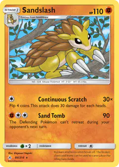 Sandslash 84/214 Rare card from Unbroken Bonds