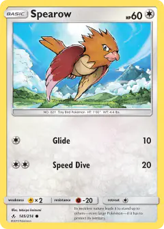 Spearow 145/214 Common card from Unbroken Bonds