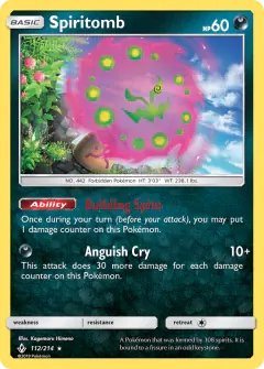Spiritomb 112/214 Rare Holo card from Unbroken Bonds