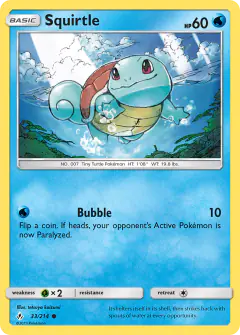 Squirtle 33/214 Common card from Unbroken Bonds