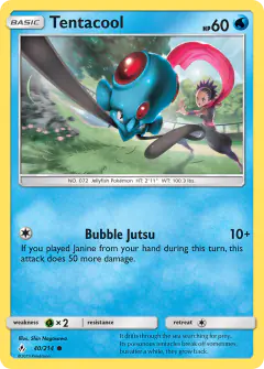 Tentacool 40/214 Common card from Unbroken Bonds