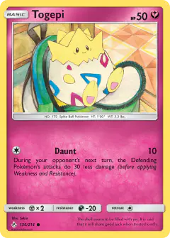 Togepi 136/214 Common card from Unbroken Bonds