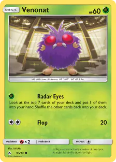 Venonat 9/214 Common card from Unbroken Bonds