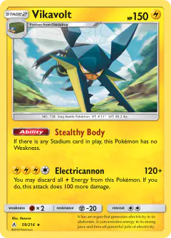 Vikavolt 59/214 Rare Holo card from Unbroken Bonds