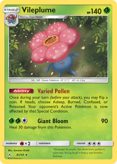 Vileplume 8/214 Rare Holo card from Unbroken Bonds