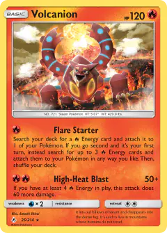 Volcanion 25/214 Rare Holo card from Unbroken Bonds