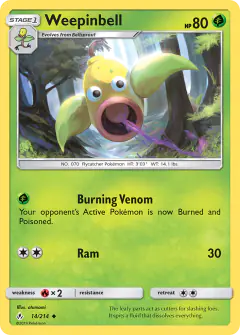 Weepinbell 14/214 Uncommon card from Unbroken Bonds