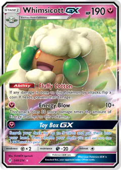 Whimsicott-GX 140/214 Rare Holo GX card from Unbroken Bonds