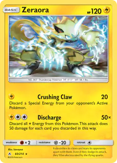 Zeraora 60/214 Rare card from Unbroken Bonds