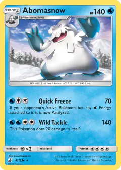 Abomasnow 42/236 Rare card from Unified Minds