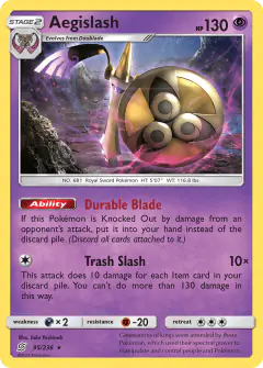 Aegislash 95/236 Rare Holo card from Unified Minds