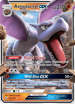 Aerodactyl-GX 106/236 Rare Holo GX card from Unified Minds