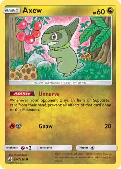Axew 154/236 Common card from Unified Minds
