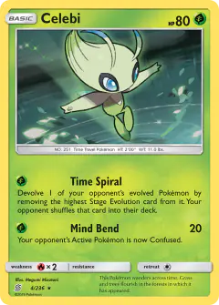 Celebi 4/236 Rare Holo card from Unified Minds