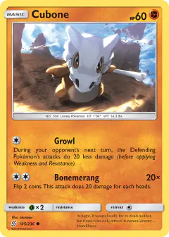 Cubone 105/236 Common card from Unified Minds