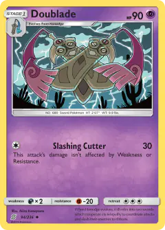 Doublade 94/236 Uncommon card from Unified Minds