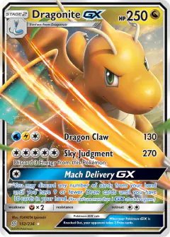 Dragonite-GX 152/236 Rare Holo GX card from Unified Minds