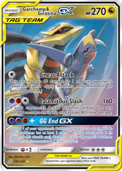 Garchomp & Giratina-GX 146/236 Rare Holo GX card from Unified Minds