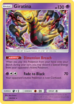 Giratina 86/236 Rare Holo card from Unified Minds